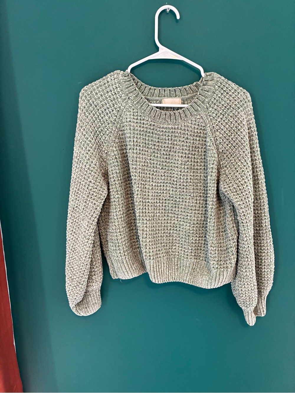 Soft Knit Crewneck Sweater in Sage Green
